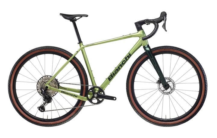 Rower BIANCHI ARCADEX AL GRX610/822 1X12SP   Light green / Forest Green Full Glossy