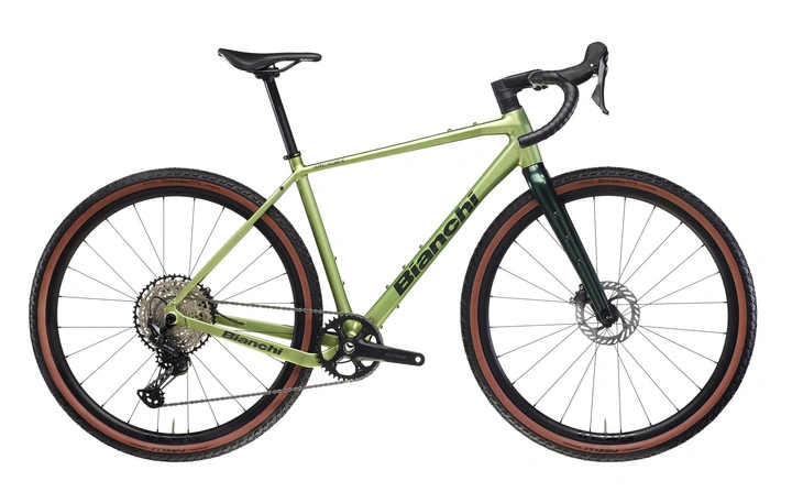 Rower BIANCHI ARCADEX AL GRX610/822 1X12SP   Light green / Forest Green Full Glossy